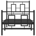 vidaXL Cadre de lit métal sans matelas avec pied de lit noir 80x200 cm