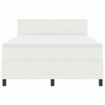 vidaXL Lit à ressort LED avec tête de lit Crème et Blanc 160 x 200 cm