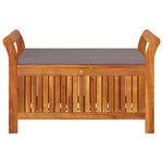 vidaXL Banc de rangement de jardin avec coussin 91 cm Bois d'acacia