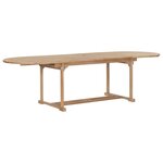 vidaXL Table extensible de jardin 180-280x100x75 cm Teck solide Ovale