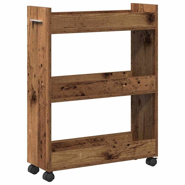vidaXL Armoire avec roue Bois ancien 60 x 22 x 79 cm Bois d'ingénierie