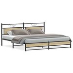 vidaXL Cadre de lit en métal sans matelas chêne sonoma 193x201 cm