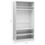 vidaXL Garde-robe Blanc brillant 100x50x200 cm Bois d'ingénierie
