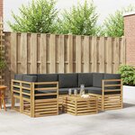 vidaXL Ensemble de canapés d'extérieur 7 Pièces Blanc et anthracite