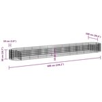 vidaXL Lit surélevé à gabion Fer galvanisé 600x100x50 cm