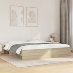 vidaXL Cadre de lit chêne sonoma 200x200 cm bois d'ingénierie
