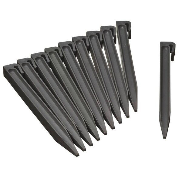 Nature Chevilles d'ancrage de jardin 10 Pièces Gris