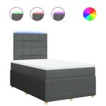 vidaXL Sommier à lattes de lit avec matelas Gris foncé 120x200cm Tissu