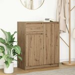 vidaXL Buffet avec tiroir chêne artisanal 71x35x84 cm bois ingénierie