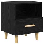 vidaXL Cabinet de chevet avec tiroir Chêne noir 40 x 35 x 47.5 cm