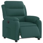 vidaXL Fauteuil inclinable électrique Vert foncé Tissu