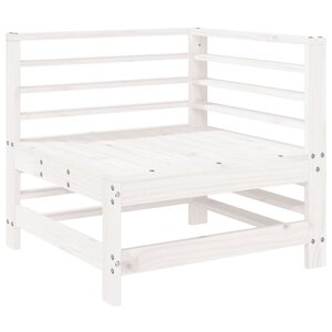 vidaXL Canapé d'angle de jardin blanc bois de pin massif