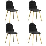 vidaXL Chaises à manger lot de 4 Noir Velours