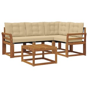 vidaXL Ensemble de canapés d'extérieur 5 Pièces Naturel et Beige
