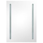 vidaXL Armoire de salle de bain à miroir LED blanc et chêne 50x13x70cm