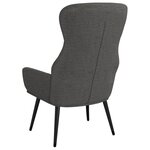 vidaXL Chaise de relaxation avec tabouret Gris foncé Tissu