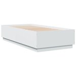 vidaXL Cadre de lit blanc 75x190 cm bois d'ingénierie