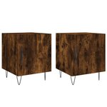 vidaXL Tables de chevet 2 Pièces chêne fumé 40x40x50 cm bois d'ingénierie