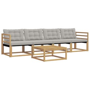 vidaXL Ensemble de canapés d'extérieur 5 Pièces Blanc et gris clair