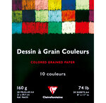 Bloc dessin à grain Couleurs A4 20F ass 160g CLAIREFONTAINE