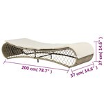 vidaXL Chaise longue avec coussin Résine tressée Gris