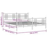 vidaXL Cadre de lit métal sans matelas avec pied de lit noir 193x203cm