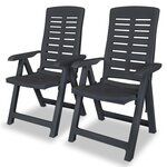 vidaXL Mobilier de bistro 3 Pièces Plastique Anthracite