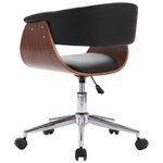 vidaXL Chaise pivotante de bureau Noir Bois courbé et similicuir