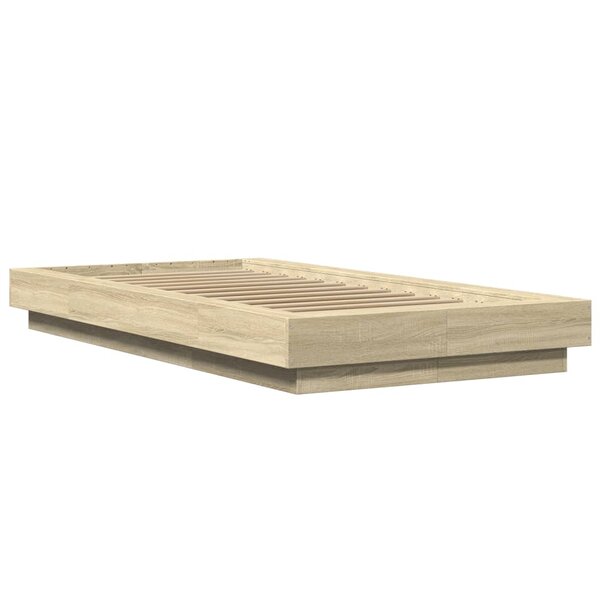 vidaXL Cadre de lit chêne sonoma 90x200 cm bois d'ingénierie