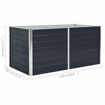 vidaXL Jardinière 160 x 80 x 45 cm Acier galvanisé Anthracite