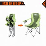 Chaise de camping - Kingcamp - Vert - Sac de transport inclus