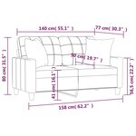 vidaXL Canapé 2 places avec oreillers décoratifs gris 140cm similicuir
