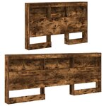 vidaXL Tête de lit de rangement Chêne fumé 120 cm Bois d'ingénierie