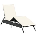 vidaXL Chaises longues avec coussins lot de 2 noir résine tressée