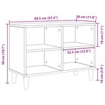 vidaXL Meuble TV en chêne noir - 69.5x30x50 cm  bois d'ingénierie