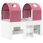 vidaXL Lit avec Tunnel 4 Pièces Blanc et rose Bois d'ingénierie