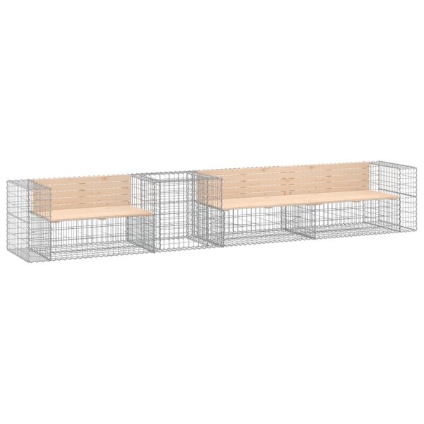 vidaXL Banc de jardin avec panier en gabion bois massif de pin