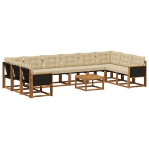vidaXL Ensemble de canapés d'extérieur 11 Pièces Naturel et Beige