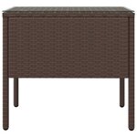 vidaXL Table d'appoint marron 53x37x48 cm poly rotin et verre trempé