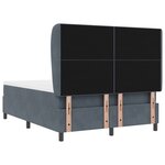 Lit sommier avec matelas vidaXL Gris foncé 160x200 cm Velours