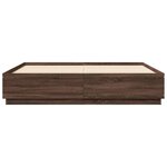 vidaXL Cadre de lit avec LED sans matelas chêne marron 200x200 cm