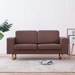 vidaXL Canapé à 2 places Tissu Marron