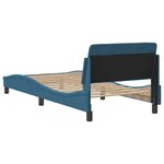 vidaXL Cadre de lit avec tête de lit Dover bleu 90x190 cm velours