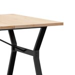 vidaXL Table à manger cadre en Y 200x100x75 5 cm bois pin massif fonte