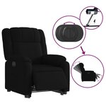 vidaXL Fauteuil inclinable électrique noir tissu