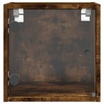 vidaXL Table de chevet avec porte en verre chêne fumé 35x37x35 cm