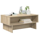 vidaXL Table basse Chêne Sonoma 80 x 46 x 35 cm Bois d'ingénierie