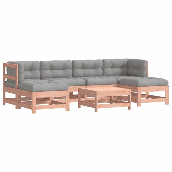 vidaXL Salon de jardin 7 Pièces avec coussins bois massif douglas
