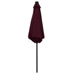 vidaXL Parasol de jardin lumières LED et mât aluminium rouge bordeaux