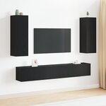 vidaXL Ensemble meuble TV 5 pièces en chêne noir et bois d'ingénierie